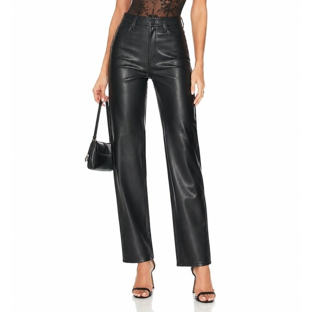 Pistola Lennon High Rise Straight Leg Vegan Leather Pants Black Size 29 NWT